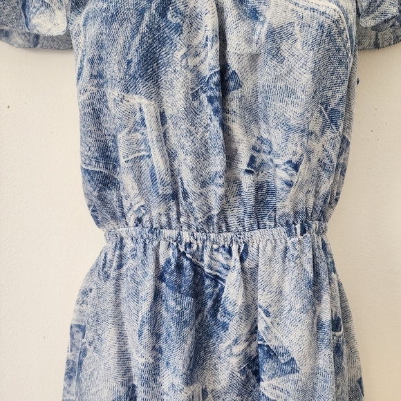 L'AGENCE Leonie Denim-Inspired Off Shoulder Silk Mini dress Size Small - Picture 7 of 15
